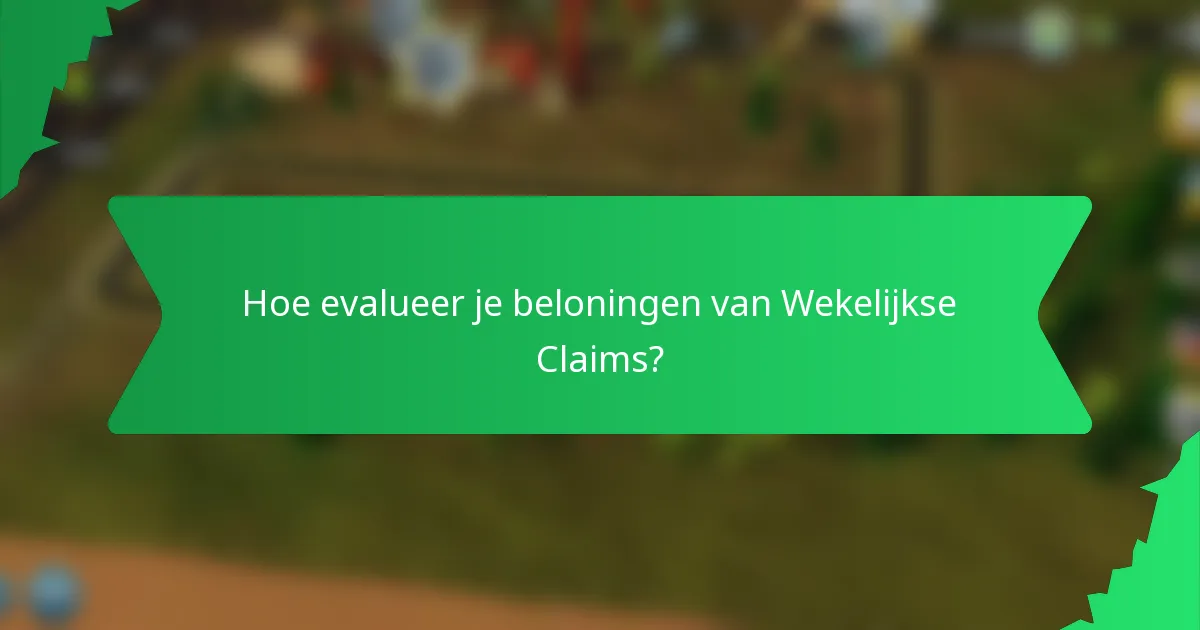 Hoe evalueer je beloningen van Wekelijkse Claims?
