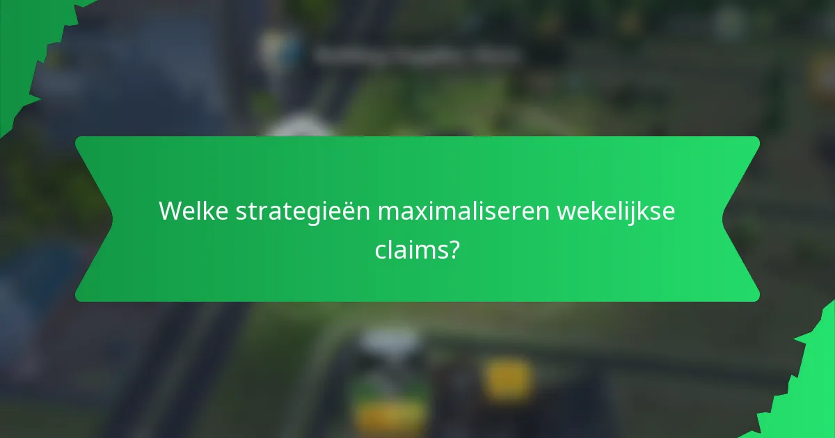 Welke strategieën maximaliseren wekelijkse claims?